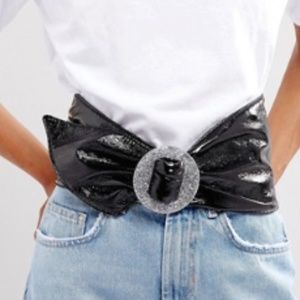 ASOS 80s Patent Waist Sash Belt W/ Glitter Buckle